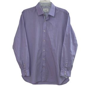 Ted Baker Endurance Men’s Long Sleeve Lilac Fitted Shirt Size 16 32/33